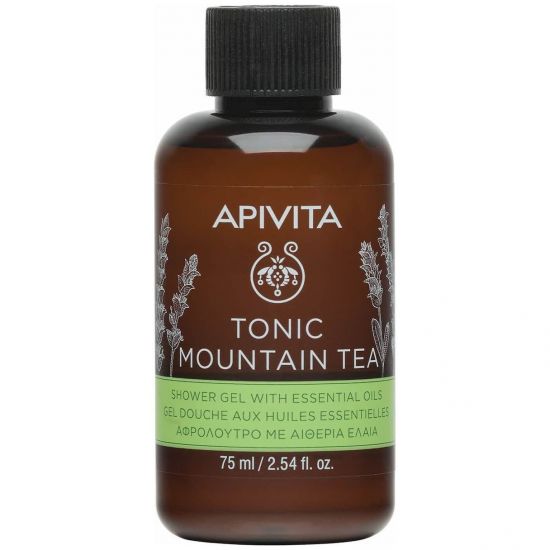 Apivita Mini Tonic Mountain Tea Shower Gel With Essential Oils, 75ml
