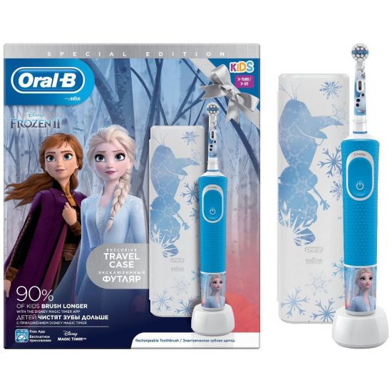 Oral-B Kids Vitality Special Edition Ηλεκτρική Οδοντόβουρτσα Frozen 3y+ & Δώρο Θήκη Ταξιδίου