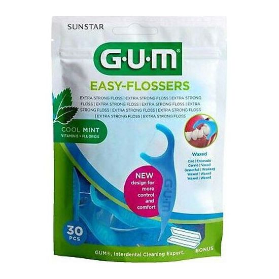 Gum Easy-Flossers 890 Οδοντικό Νήμα Cool Mint Waxed, 30 τμχ