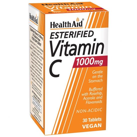 Health Aid Esterified Vitamin C Balanced & Non-Acidic 1000mg, 30tabs