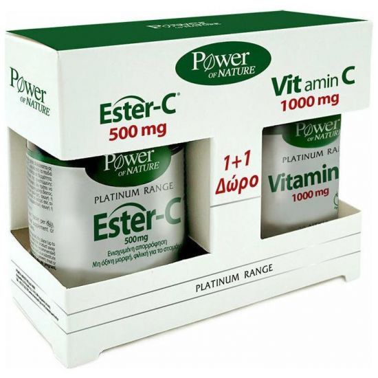 Power Health Promo Classics Platinum Range Ester-C 500mg, 50tabs & ΔΩΡΟ Vitamin C 1000mg, 20tabs