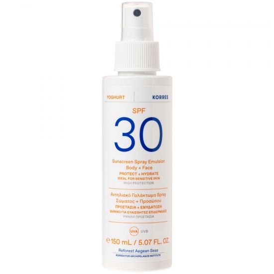 Korres Yoghurt Sunscreen Spray Emulsion Face & Body SPF30, 150ml