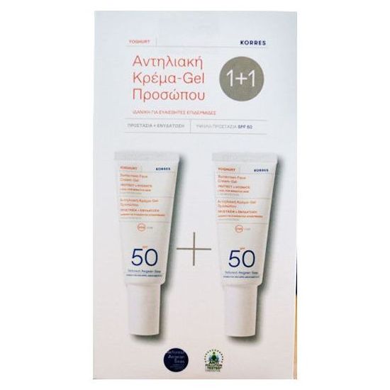 Korres Yoghurt Sunscreen Face Cream SPF50, 2x40ml