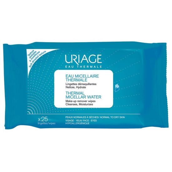 Uriage Thermal Micellar Water Make-Up Remover Wipes, 25τμχ