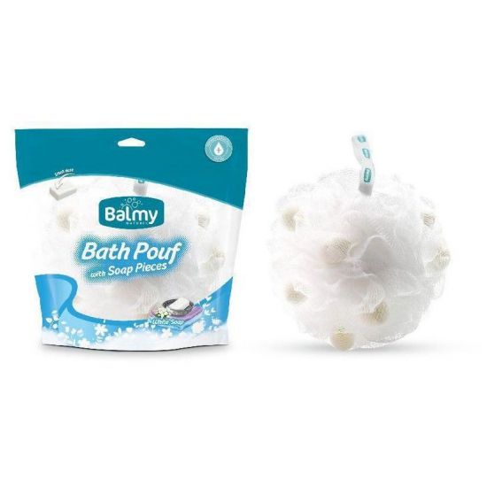 Vican Balmy Bath Pouf Σφουγγάρι με Πέρλες Σαπουνιού-Ασπρο σαπούνι, 1τμχ