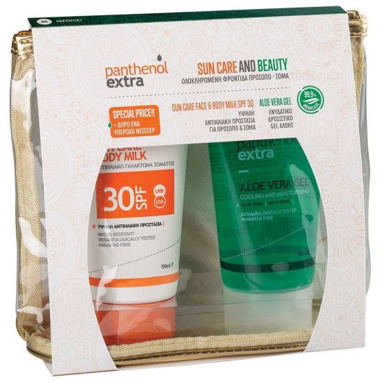 Parthenol Extra Promo Sun Care Face & Body Milk SPF30 150ml & Aloe Vera Gel 150ml