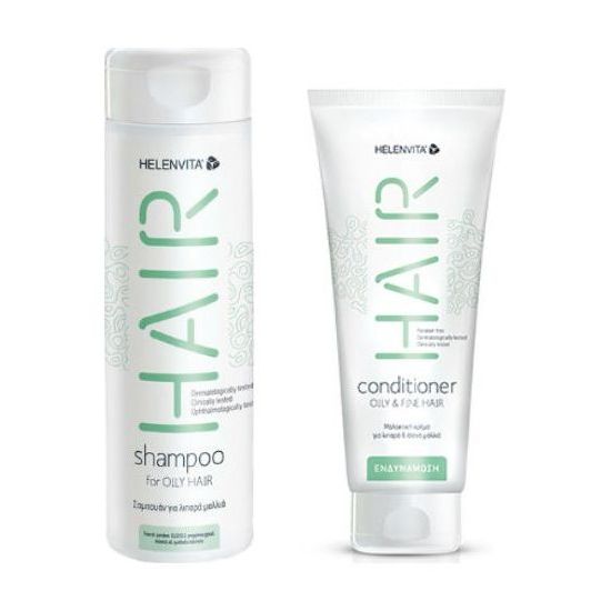 Helenvita Promo Hair Shampoo For Oily Hair Σαμπουάν Για Λιπαρά Μαλλιά 300ml & Hair Conditioner Oily & Fine Hair Μαλακτική Κρέμα 200ml