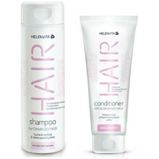 Helenvita Promo Hair Shampoo For Damaged Hair Σαμπουάν Για Ταλαιπωρημένα Μαλλιά 300ml & Hair Conditioner Dry & Damaged Hair Μαλακτική Κρέμα 200ml