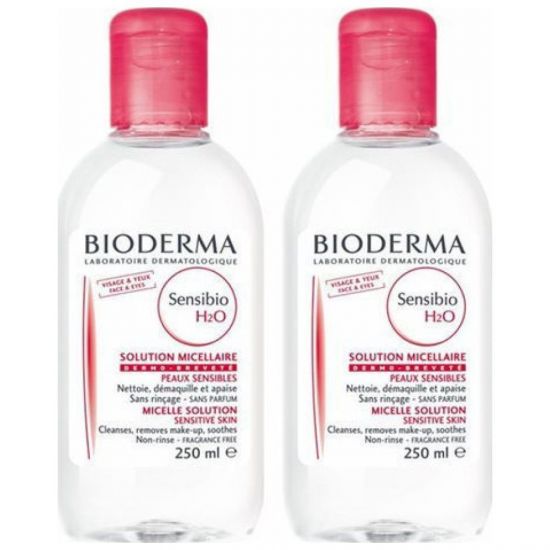 Bioderma Sensibio H2O Εξαιρετικά Ήπιο Νερό Καθαρισμού Προσώπου & Ματιών Ιδανικό για Ευαίσθητες Επιδερμίδες 1+1 Δώρο, 2x250 ml