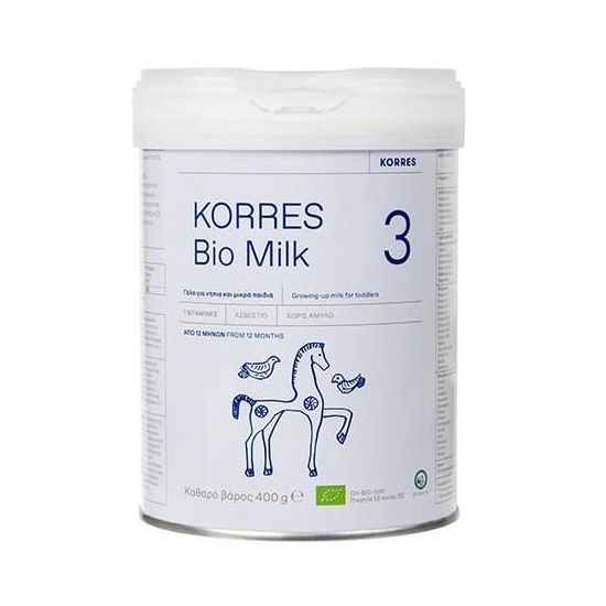 Korres Bio Milk 3 Βιολογικό Αγελαδινό Γάλα για Νήπια και Μεγάλα Παιδιά (από 12 μηνών), 400gr