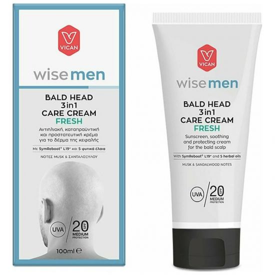 Vican Wise Men Bald Head 3in1 Care Cream Fresh SPF20, 100ml