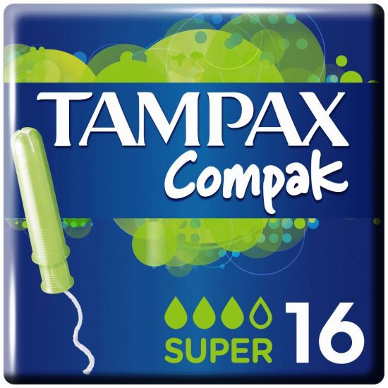 Tampax Compak Super Tampons Ταμπόν με απλικατέρ Υψηλής Απορροφητικότητας, 16Τμχ