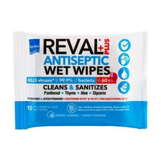 Intermed Reval Plus Antiseptic Wet Wipes, 10τμχ