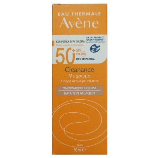 Avene Eau Thermale Cleanance Teintee SPF50+ Αντιηλιακή Κρέμα Προσώπου με Χρώμα για Λιπαρό Δέρμα με Ατέλειες 50ml