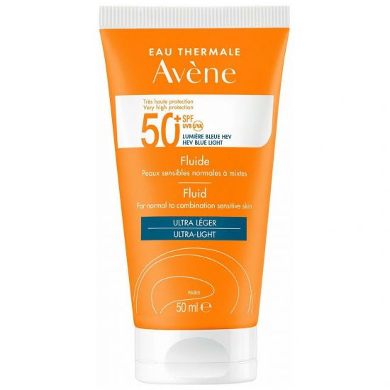 Avene Eau Thermale Fluide SPF50+ Αντιηλιακή Κρέμα Προσώπου για Κανονικό-Μικτό Ευαίσθητο Δέρμα, 50ml