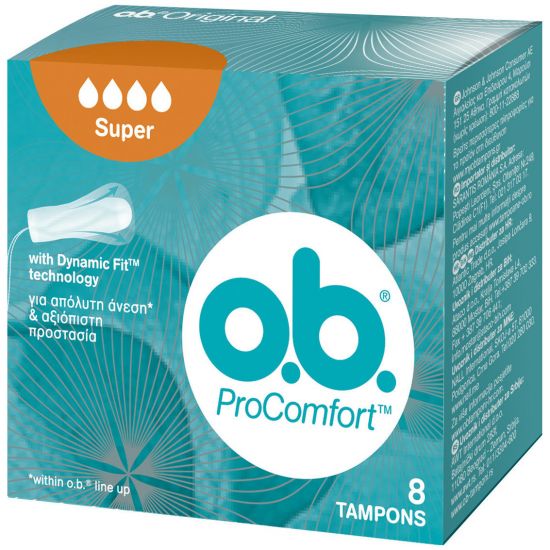 O.B. ProComfort Curved Grooves Super, 8τμχ