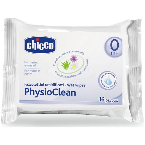 Chicco Physio Clean Wipes 0+, 16τμχ