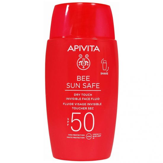 Apivita Bee Sun Safe Dry Touch Invisible Face Fluid Spf50 with Marine Algae & Propolis, 50ml