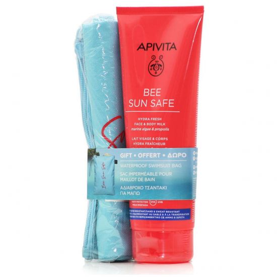 Apivita Promo Bee Sun Safe Hydra Fresh Face & Body Milk With Marine Algae & Propolis Spf50, 200ml & Δώρο Αδιάβροχο Τσαντάκι για Μαγιό
