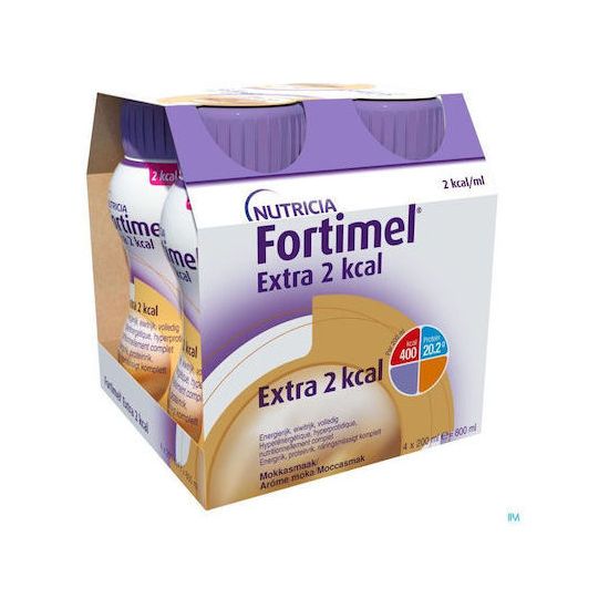 Nutricia Fortimel Extra 2 Kcal Mocha, (4 x 200ml) - Υπερπρωτεϊνικό Ρόφημα, Μόκα