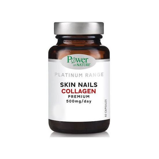 Power of Nature Platinum Range Skin Nails Collagen Premium, 500mg/Day 60caps