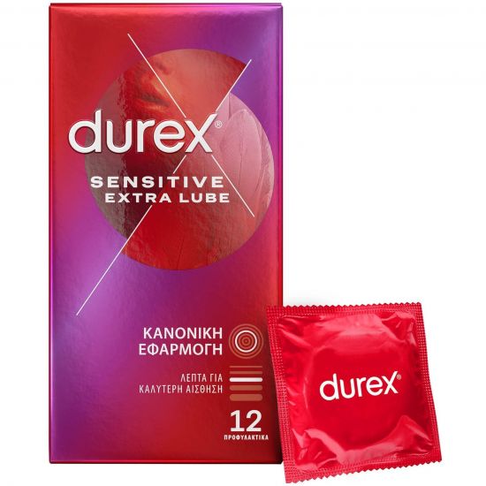 Durex Sensitive Extra Lube Condoms, 12τμχ