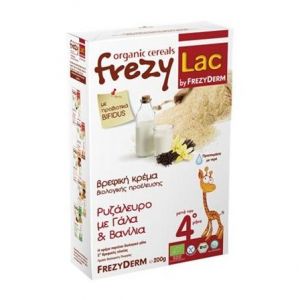 Frezyderm Frezylac Bio Cereal Βρεφική Κρέμα Ρυζάλευρο µε Γάλα & Βανίλια 4m+, 200gr