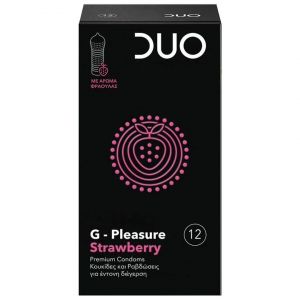 Duo G-Pleasure Strawberry Premium Condoms, 12τμχ
