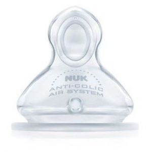 Nuk First Choice Plus Θηλή Σιλικόνης Μ (Μεσαία Οπή για Γάλα) με Βαλβίδα 6-18 Μηνών 1τμχ