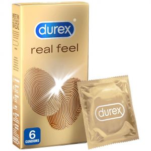 Durex Real Feel Προφυλακτικά, για φυσική αίσθηση, χωρίς Latex, 6 τεμάχια
