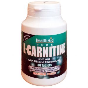 Health Aid L-Carnitine with Vitamin B6 & Chromium, 30tabs