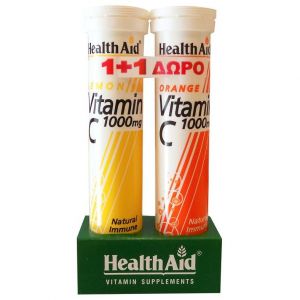 Health Aid Vitamin C 1000mg με Γεύση Λεμόνι, 20tabs & Δώρο Vitamin C 1000mg με Γεύση Πορτοκάλι, 20tabs