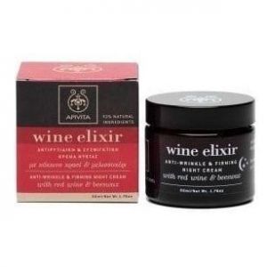 Apivita Wine Elixir - Αντιρυτιδική και Συσφιγκτική Κρέμα Νύχτας με Κόκκινο Κρασί και Μελισσοκέρι, 50ml