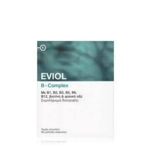 Eviol B-Complex Συμπλήρωμα Συμπλέγματος Βιταμίνης B για τη Φυσιολογική Λειτουργία του Νευρικού Συστήματος, 60 caps