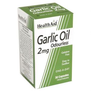 Health Aid Garlic Oil 2mg Odourless Vegetarian, 30Caps