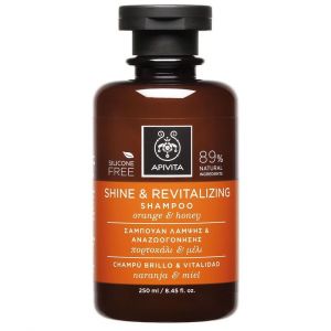 Apivita Shine & Revitalizing Shampoo Σαμπουάν Λάμψης & Αναζωογόνησης με Πορτοκάλι & Μέλι,για Όλους τους Τύπους Μαλλιών, 250ml