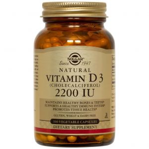 Solgar Vitamin D3 (Cholecalciferol) 2200IU, 100vegan caps