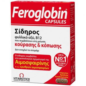 Vitabiotics Feroglobin Slow Release Συμπλήρωμα Σιδήρου, 30caps
