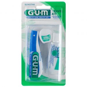 GUM Travel Kit Brush Σετ Ταξιδιού με Οδοντόβουρτσα, Οδοντόκρεμα 12.5ml και Οδοντικό Νήμα 10m, 1τμχ