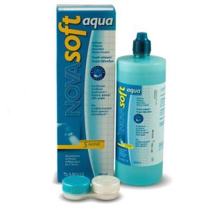 NOVAsoft Aqua Υγρό Φακών Επαφής, σφραγίζει την υγρασία, εμποδίζει τα βακτήρια, με προβιταμίνη B5 και Sorbitol, 360ml