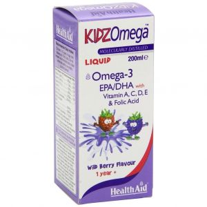 Health Aid KIDZ Omega -Liquid Wild Berry, Ωμέγα 3 με γεύση Βατόμουρο 200ml