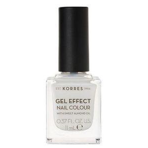 Korres Gel Effect Nail Colour With Sweet Almond Oil No.02, Porcelain White, 11ml