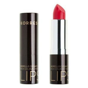 Korres Morello Creamy Lipstick No 44 Φωτεινό Κοραλί, Σταθερό-Λαμπερό Αποτέλεσμα, 3,5gr