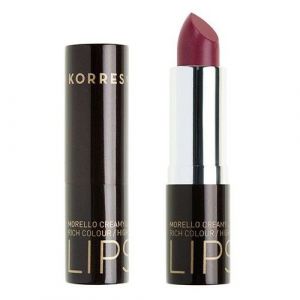 Korres Morello Creamy Lipstick No 28 Λαμπερό Μωβ, Σταθερό-Λαμπερό Αποτέλεσμα, 3,5gr