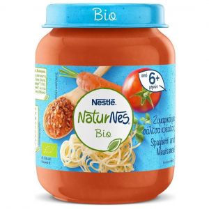 Nestle NaturNes Bio Βιολογικό Βρεφικό Γεύμα Ζυμαρικά σε Σάλτσα Κρέατος 6m+, 190gr