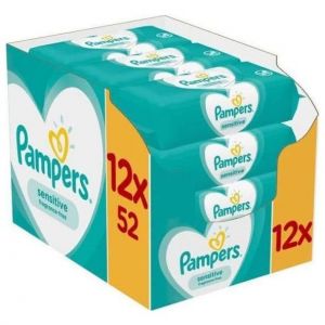 Pampers Sensitive Wipes, 12x52τμχ
