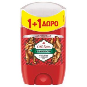 Old Spice Promo Bearglove Antiperspirant & Deodorant Stick 1+1 Δώρο, 2x50ml