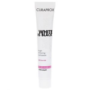 Curaprox White is Black Toothpaste Μαύρη Οδοντόκρεμα με ενεργό άνθρακα & γεύση λεμόνι - μέντα, 90ml