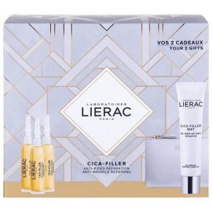 Lierac Cica-Filler Mat Anti-Wrinkle Repairing Cream - Gel, 40ml & Anti-Wrinkle Repairing Serum, 3x10ml & Δώρο Δερμάτινο Πορτοφόλι