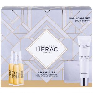 Lierac Cica-Filler For Normal - Dry Skin Anti-Wrinkle Repairing Cream, 40ml & Anti-Wrinkle Repairing Serum, 3x10ml & Δώρο Δερμάτινο Πορτοφόλι